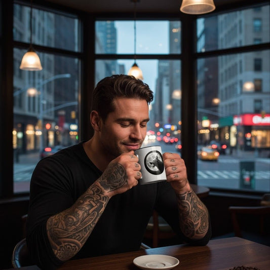 Howl to the Moon - Mug - 11oz - White with Black Handle & Interior