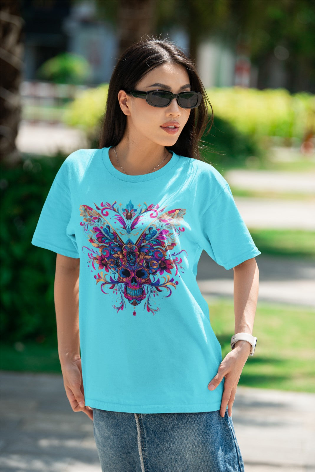 ButterFlySkull - women style - Black / White / Soft Pink / Turquoise