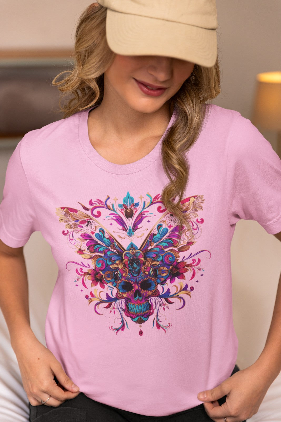 ButterFlySkull - women style - Black / White / Soft Pink / Turquoise