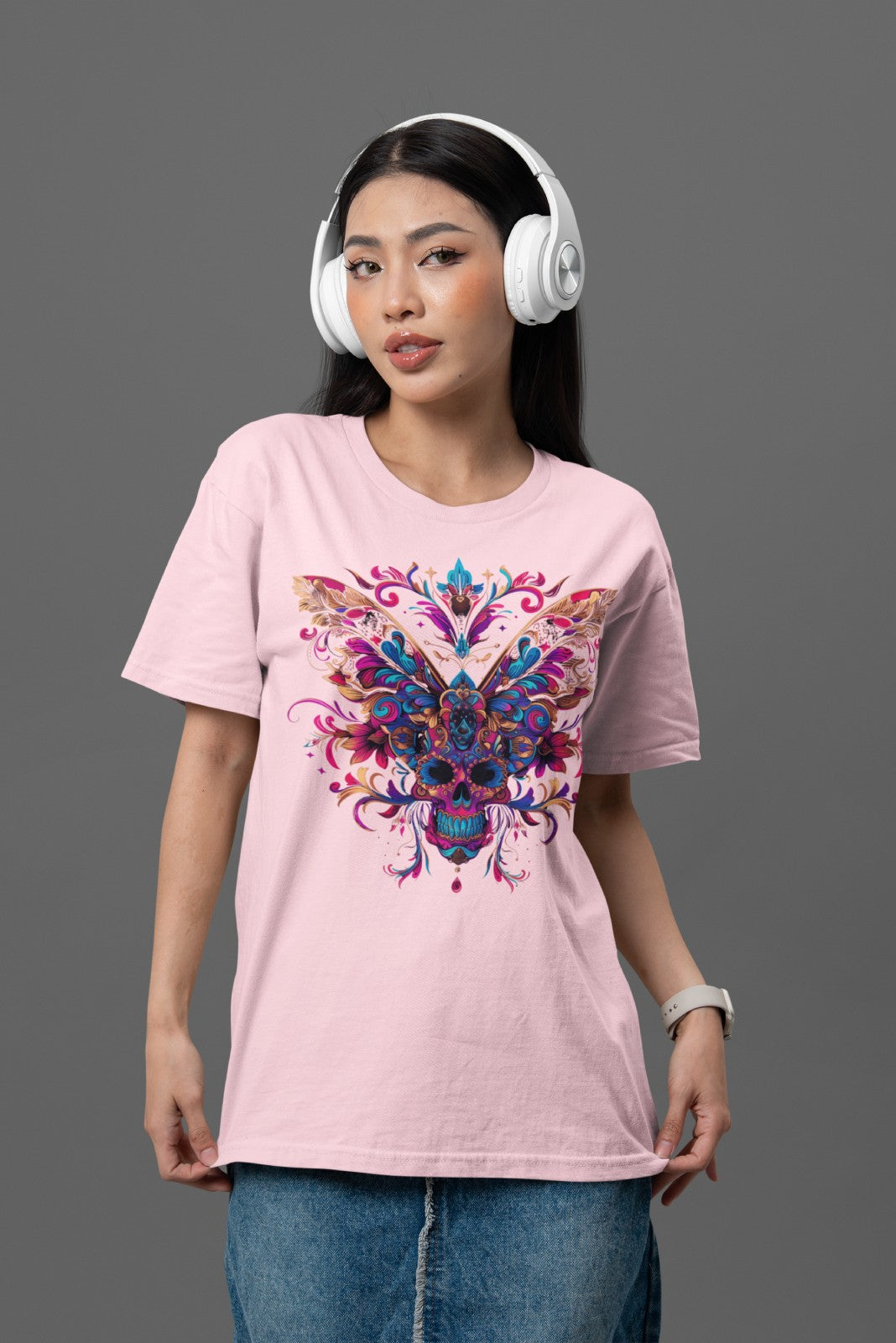 ButterFlySkull - women style - Black / White / Soft Pink / Turquoise