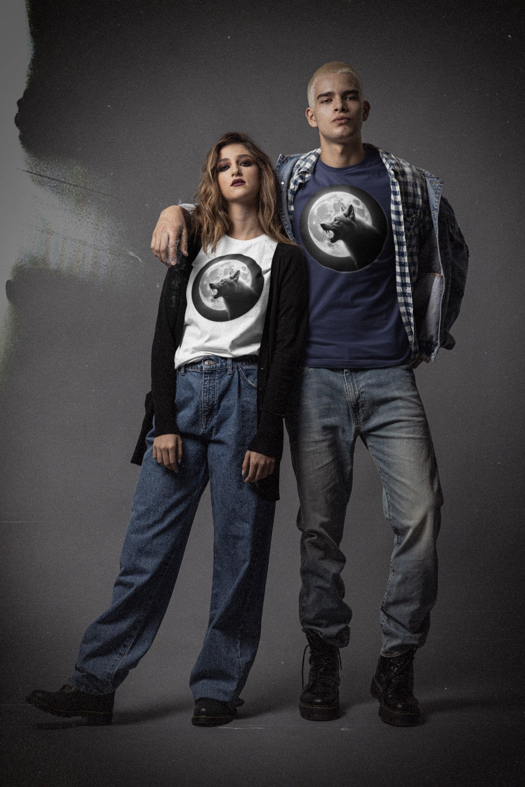 Howl to the Moon - unisex - Black / White / Navy / Soft Pink