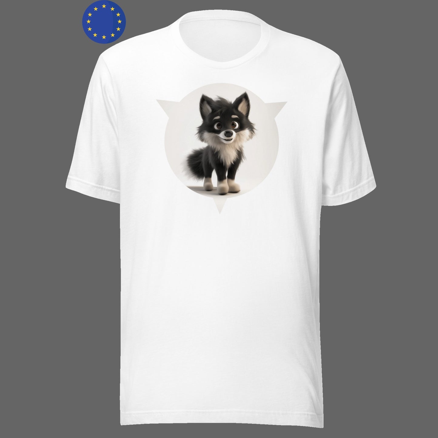 Cute Wolf Pup - unisex - Black / White / Soft Cream / Pink