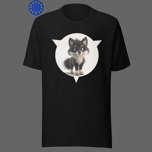 Cute Wolf Pup - unisex - Black / White / Soft Cream / Pink