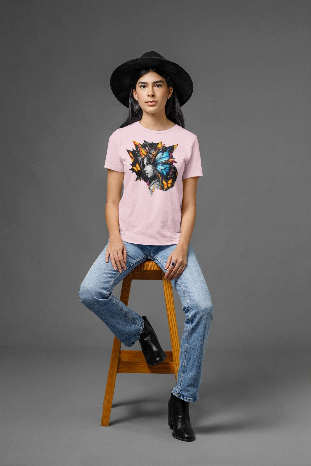 Electric Metamorphosis - women's style - Black / White / Navy / Soft pink