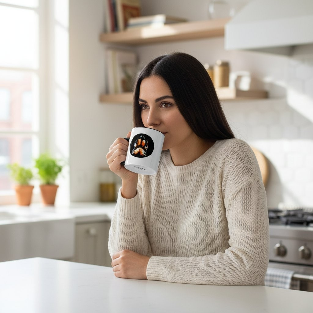 Fire Claw - Mug - 11oz - White with Black Handle & Interior